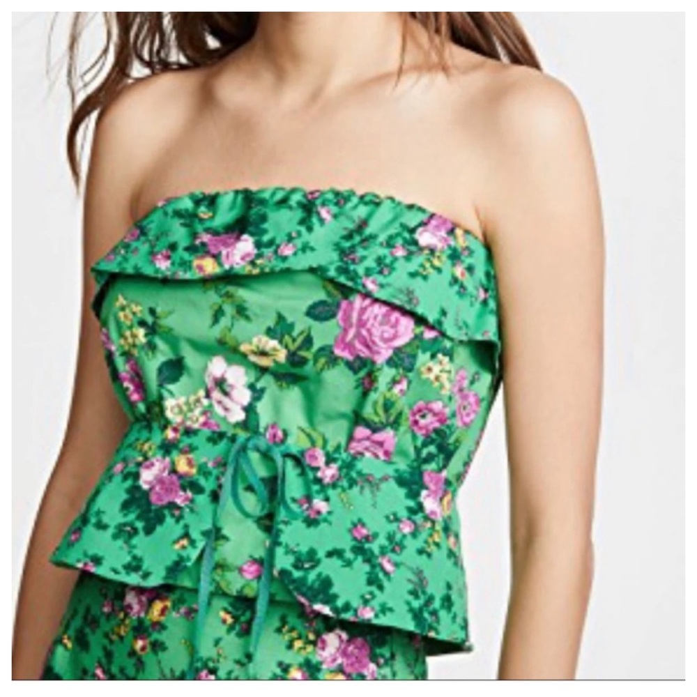 Leur Logette floral strapless top